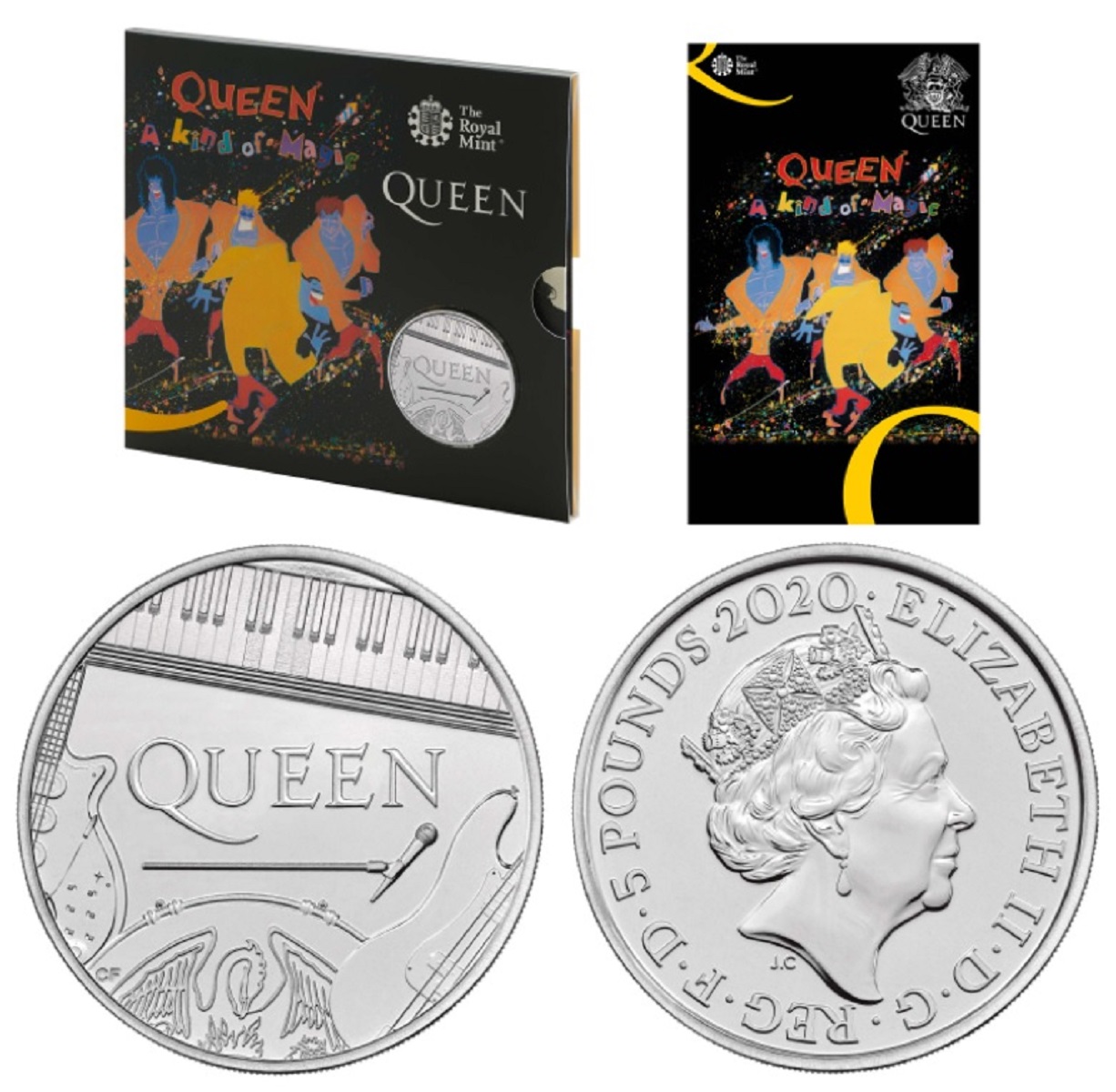 LIMITED EDITION Royal Mint 2020 Music Legends brilliant uncirculated UK £5 Queen coin "A Kind of