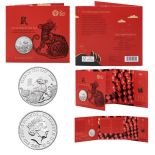 Royal Mint 'Lunar Year of the Rat' presentation pack featuring 2020 UK £5 brilliant uncirculated