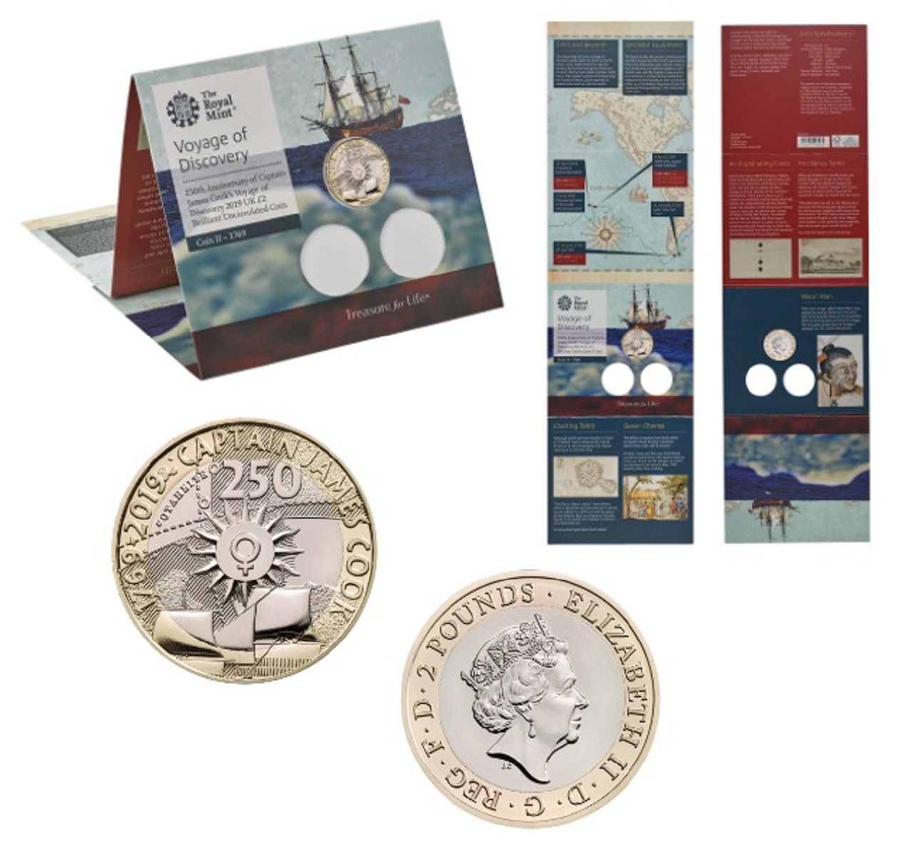 Royal Mint 'Voyage of Discovery' presentation pack (from a set of 3) marking 250th Anniversary of