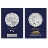 Royal Mint brilliant uncirculated Queens Sapphire Jubilee UK £5 coin. Created to celebrate the 65