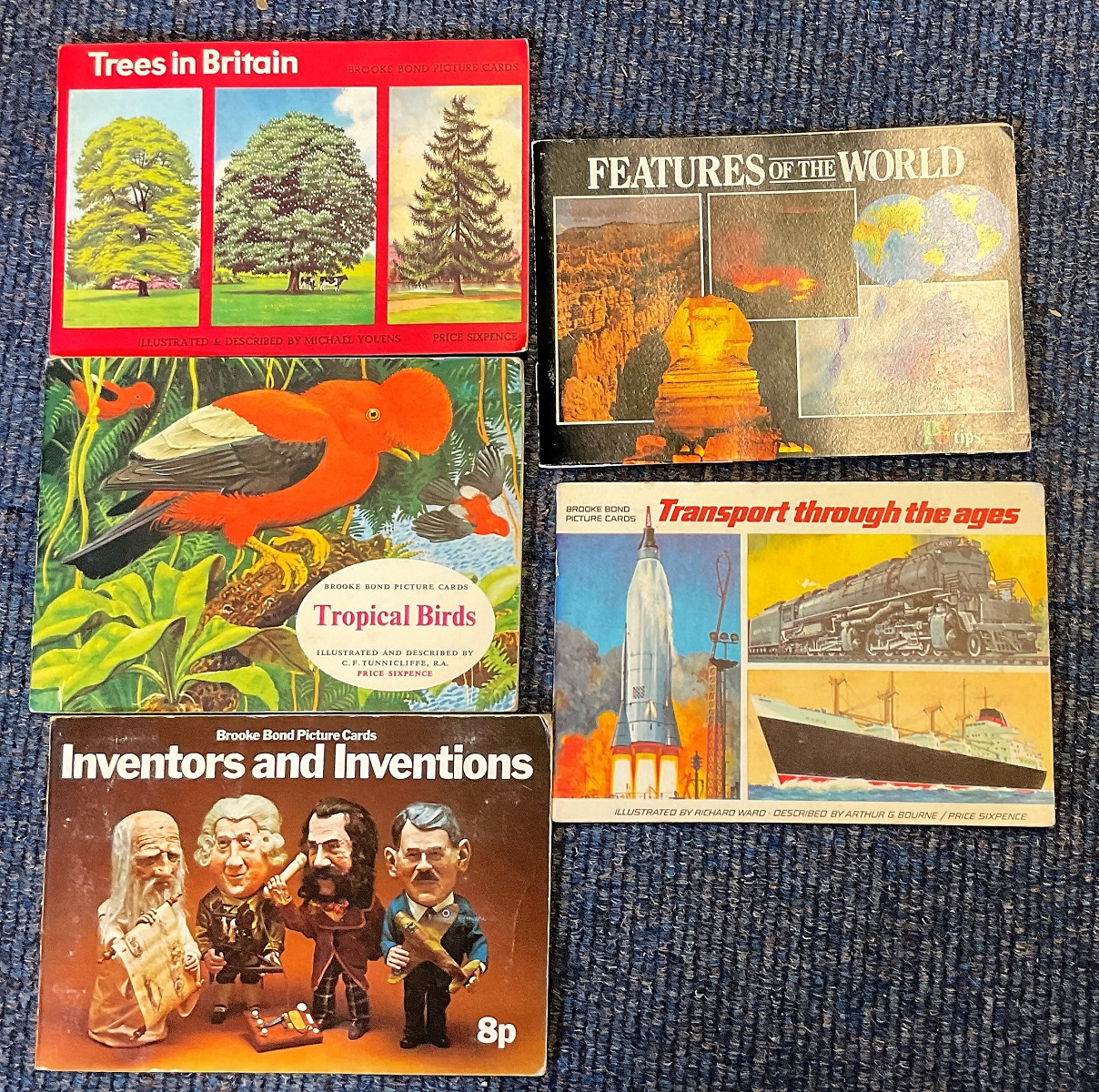 5 x Brooke Bond / PG Tips Picture Card Books, Part Sets, Including Features of the World (Part), - Image 2 of 2