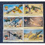 6 Rare Liebig Collectors Cards, Including 1 - Jean Olieslagers, 2 - Willy Coppens de Houthulst,