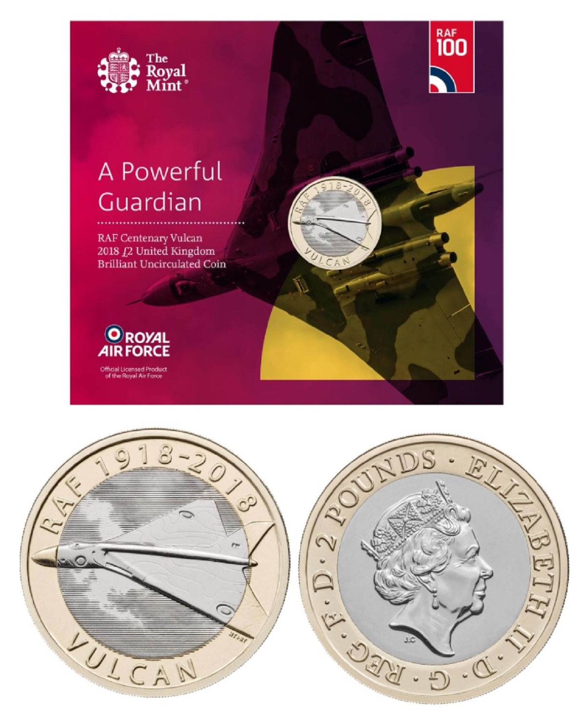 Royal Mint presentation pack from the Royal Air Force Centenary 2018 Collection: Features A Powerful
