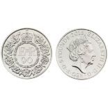 Royal Mint Queen's 90th Birthday 2016 brilliant uncirculated UK £5 coin. The design, inspired by The