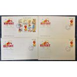 4 Rupert FDC with Rupert Stamps & FDI Postmarks, Includes some duplicates 1993. Good condition. We