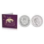 Royal Mint Christmas 2018 'Make a Wish' UK sixpence within a Christmas Pudding design card,