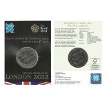 Royal Mint 2010 Countdown to London 2012 UK brilliant uncirculated UK £5 coin encapsulated in