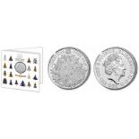 Royal Mint Christmas UK £5 brilliant, uncirculated coin encapsulated in a Christmas card which was