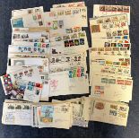 Approx 150 FDC with Stamps and Various FDI Postmarks, may contain Duplicates, Includes Post Office