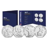 Royal Mint 2017 UK Beatrix Potter 50p Coin set. The Complete Beatrix Potter pack includes all 4