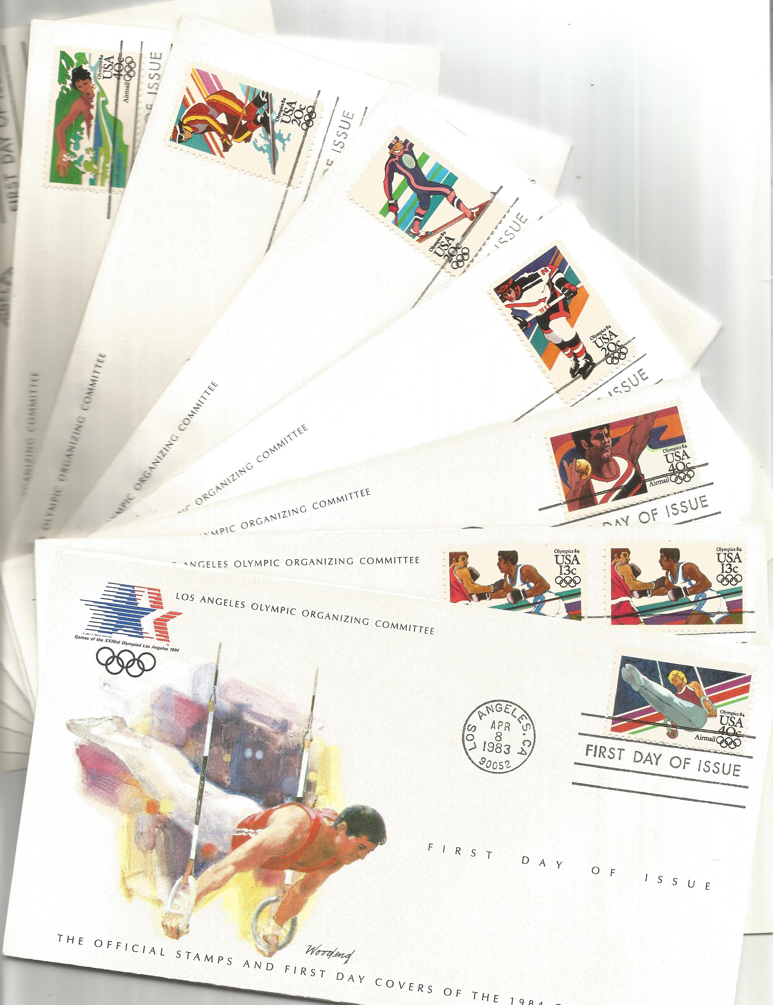 USA FDC collection. 24 covers authorised by the Los Angeles olympic organising committee. 1984