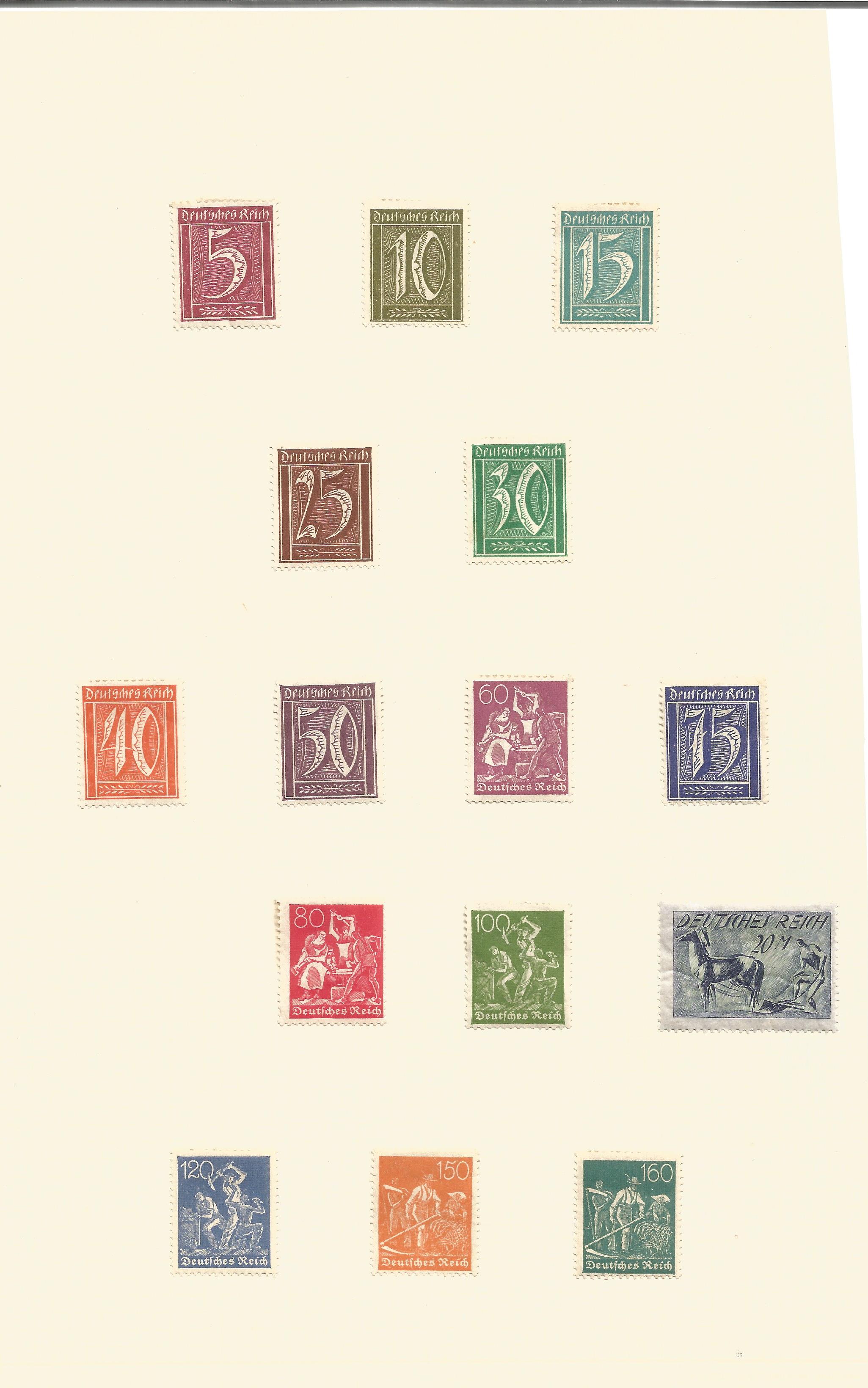 1920/1930 German stamps on 9 pages. Good condition. We combine postage on multiple winning lots - Image 2 of 2