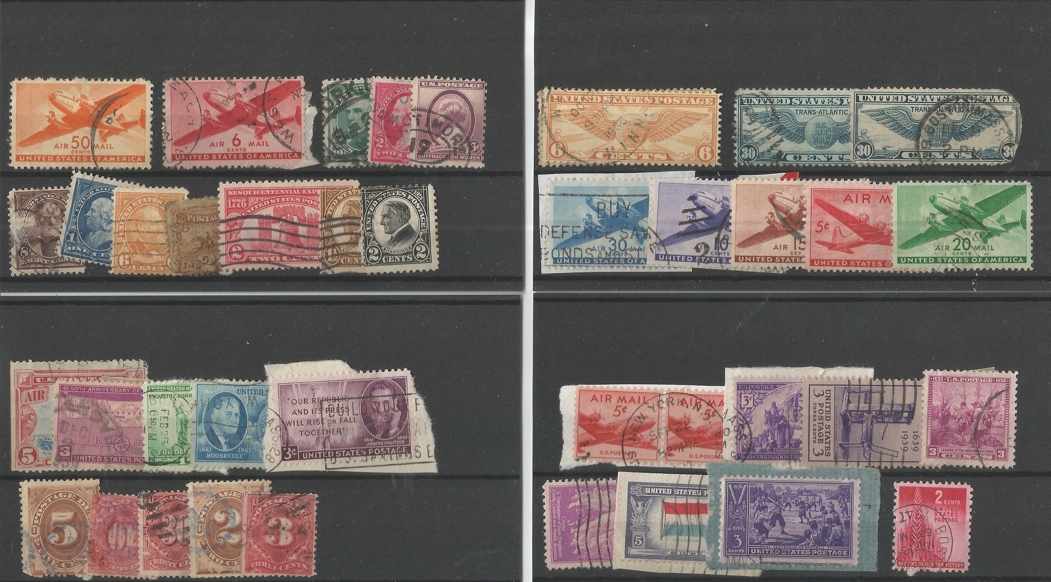 USA stamp collection on 6 stockcards. Good condition. We combine postage on multiple winning lots