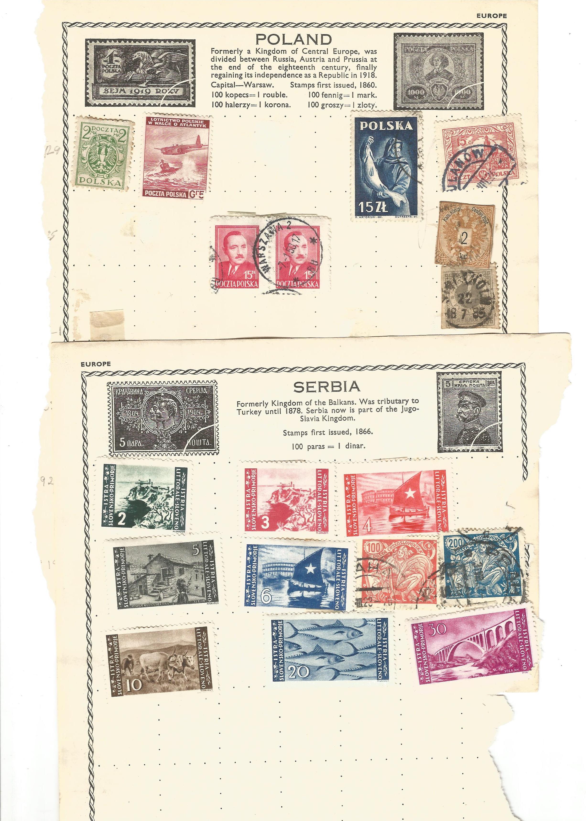 Romania, Slovenia, Hungary, Poland and Yugoslavia stamp collection on 5 pages. Good condition. We - Image 2 of 3