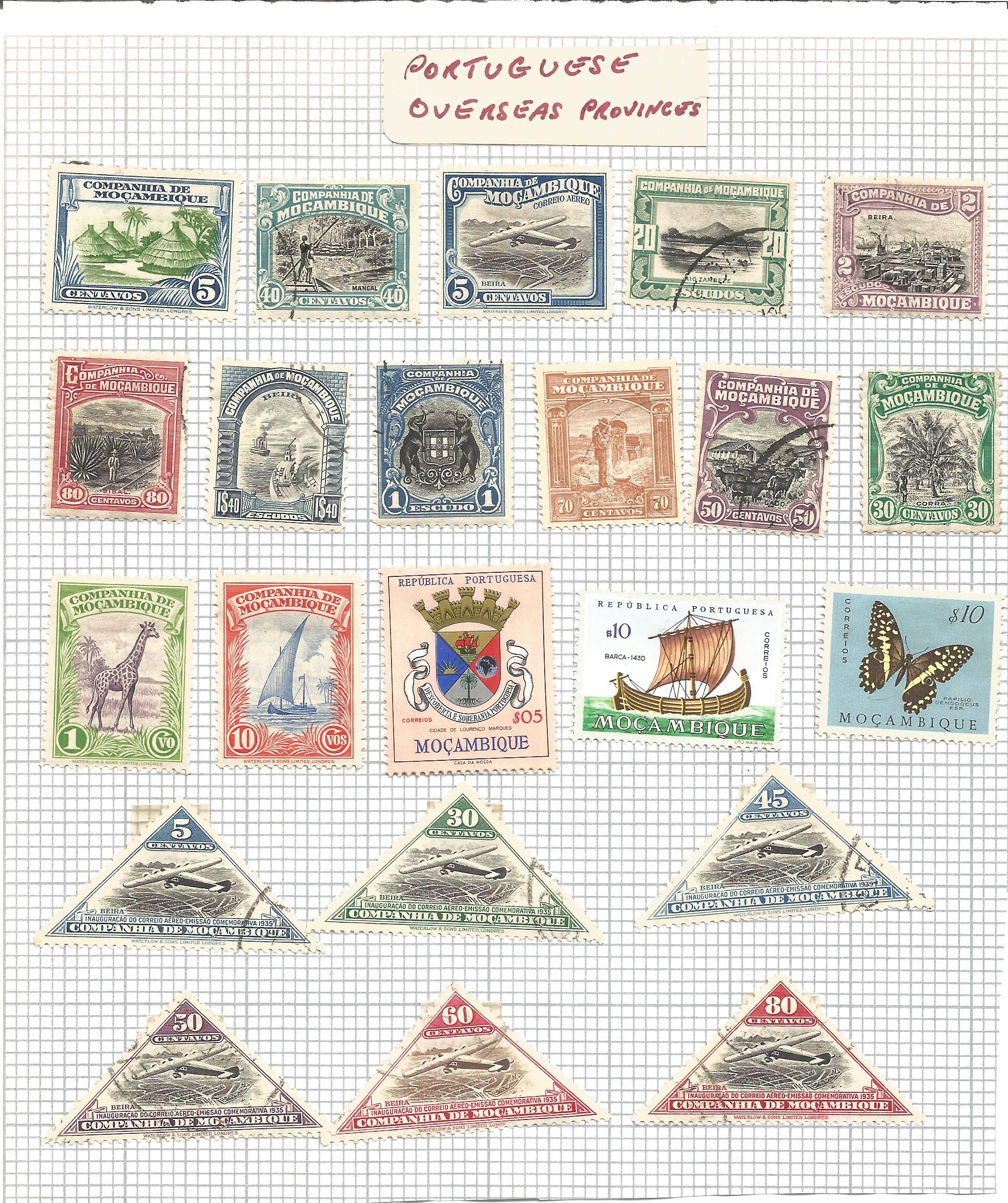 France and Portuguese colonies stamps on 6 pages. Good condition. We combine postage on multiple