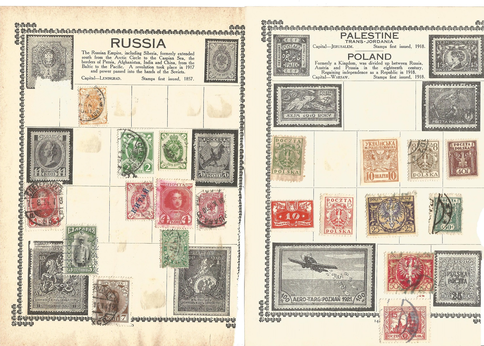 9 loose pages from old collection containing stamps from Yugoslavia, Poland, Russia and Hungary. - Image 2 of 3