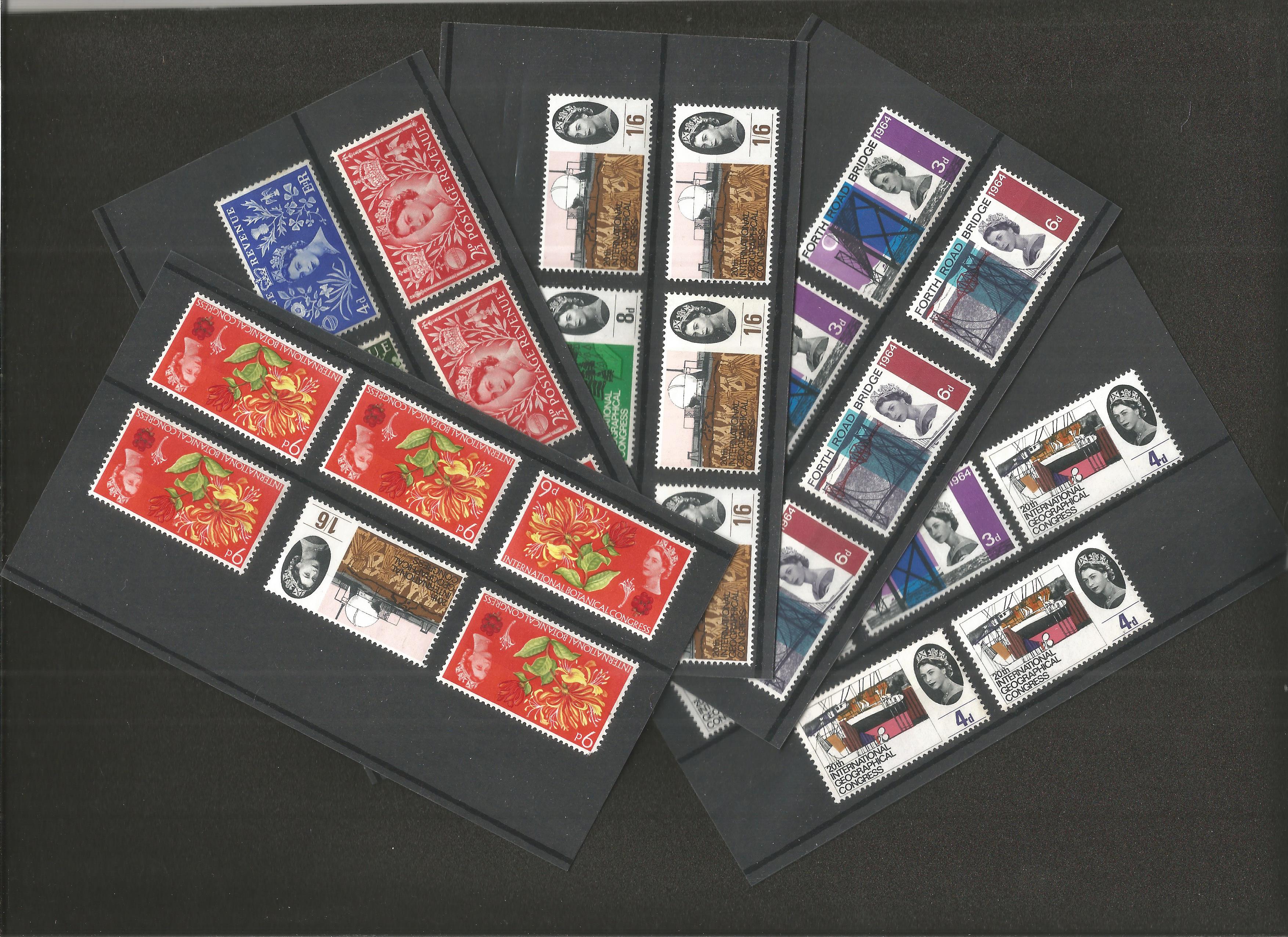 GB unmounted mint stamp collection on 5 stock cards. QEII comms early 1960's and 1953 includes