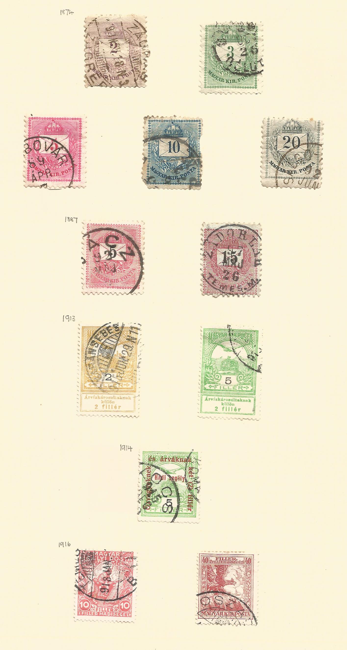 Hungarian stamp collection on 9 pages. Good condition. We combine postage on multiple winning lots