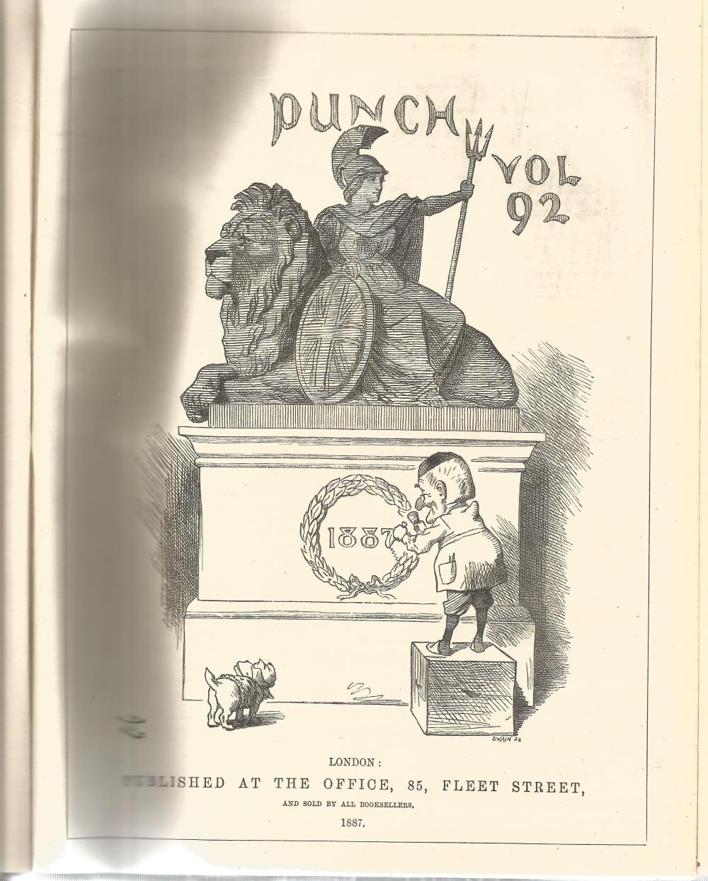 Punch's Almanack 1897. Unsigned large hardback book with no dust jacket published in 1897 in London. - Image 2 of 2