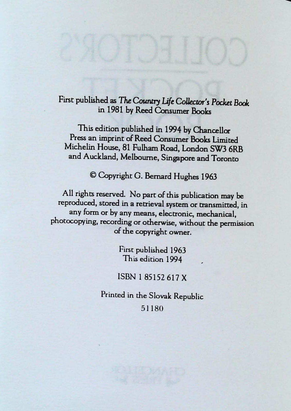 Collector's Pocket Book A Guide to Antiques by G. Bernard Hughes hardback book Published 1994 - Image 3 of 3