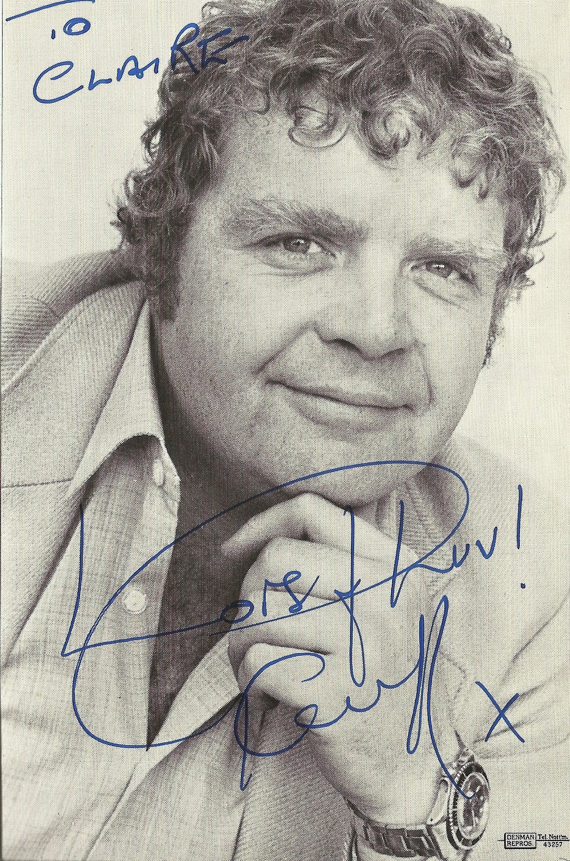 Geoffrey Hughes signed and dedicated 6x4 black and white photograph. Hughes is well known for his