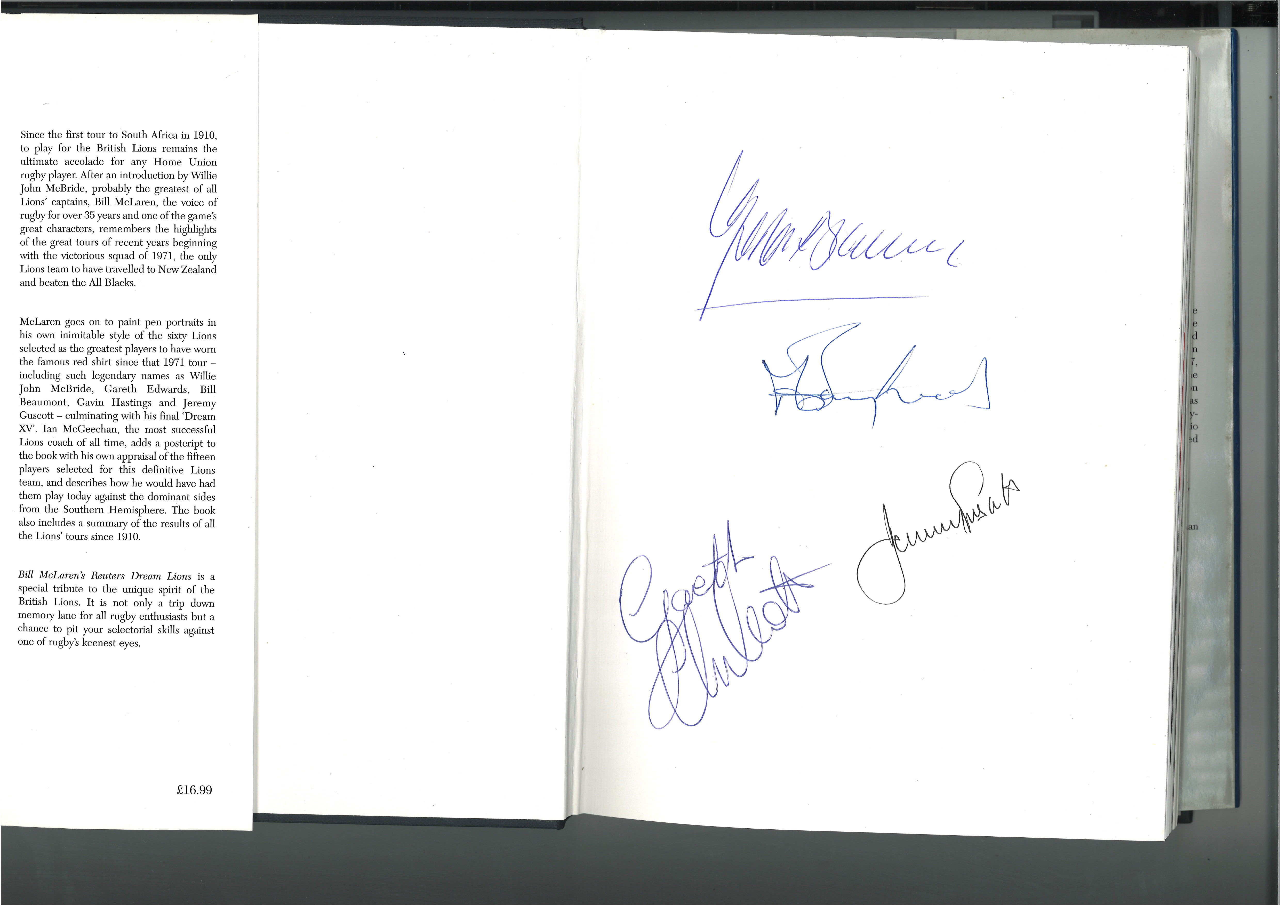 Dream Lions Rugby Book Signed Inside By Jeremy Guscott, Gareth Chilcott, Gordon Brown and Martin - Image 2 of 2