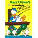 Tony Anselmo signed 14x11 colour print entitled Walt Disneys Comics and Stories inscribed with