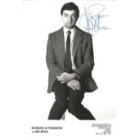 Rowan Atkinson signed 8x6 black and white photo as Mr Bean. Good Condition. All autographs are