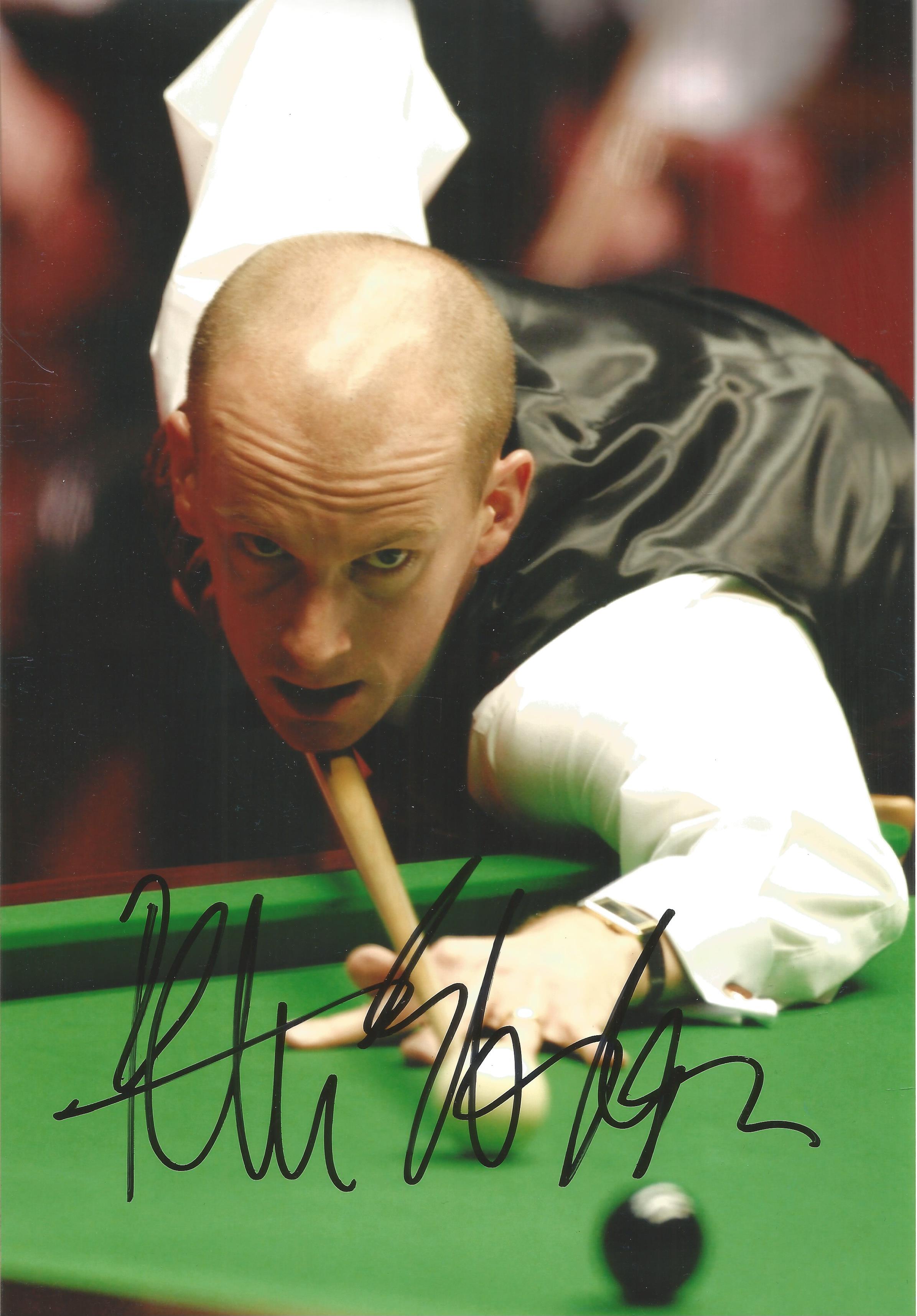 Peter Ebdon Signed Snooker 8x12 Photo. Good Condition. All autographs are genuine hand signed and