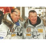 Bertrand Piccard and Brian Jones 8x6 colour postcard. Photo shows Piccard and Jones together, both