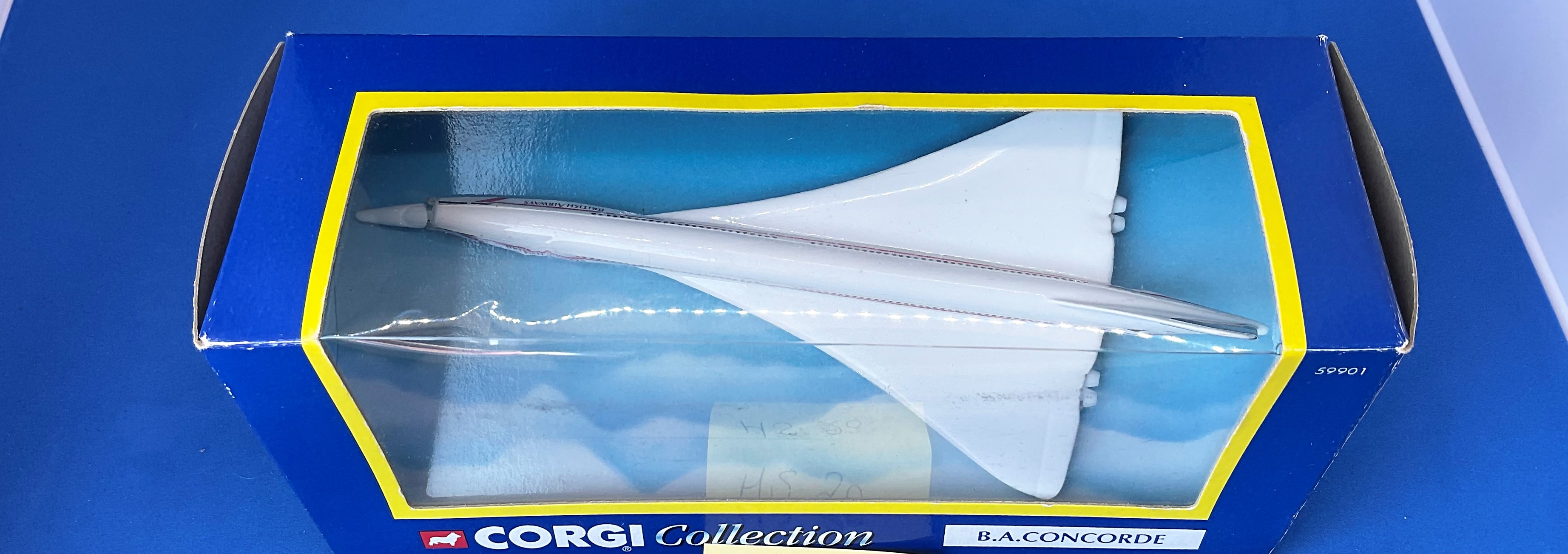 Vintage Toys. CORGI collection. A Die-cast and plastic British Airways Concorde. In original box.