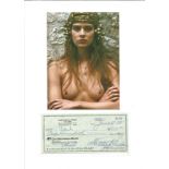 Nastassja Kinski signed cheque for $100 in 1988 attached to A4 card, also 7x5 colour photo of Kinski