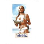 Ursula Andress signed signature card, attached to A4 card, with a 8x5 colour photo also attached.