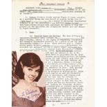 A Yvonne Craig employment contract from the film HOORAY FOR LOVE as the character ABBY YOUNG on