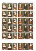 GB Mint Stamps £10+ face value Henry VIII The Great Tudor & The six Wives, Sheet of 36 Stamps (The