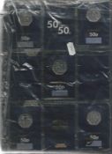 Change Checker Album / Binder with a few Commemorative 50p coins 50th Anniversary of the 50p 2019,