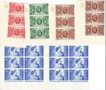 GB mint Stamps Edward VII & George VI, Includes 2 x Cylinder Block George VI 1923 - 1948 two and
