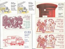 GB mint Stamps £11+ face value Stamp Booklets, 2 x 50p, 1 x £1.53, 1 x £1.70, 2 x £2.20, 1 x £2.