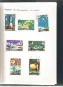 GB Stamps used Worldwide Space exploration Stamps in a Boots Luxury Stamp Album, Includes Cuba