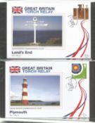 Olympic Games Commemorative Covers, 61 Limited Edition Great Britain Torch Relay FDC with Stamps and