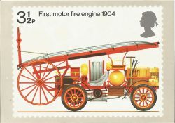 PHQ Card Number 6 Used, First Motor Fire Engine 1904 with Stamp and FDI Postmark 1974. Good