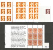 GB mint Stamps 28 Definitives Two Cylinder Block sets of 6 x 9p, 6 x Self Adhesive 10p, 9 x 10p