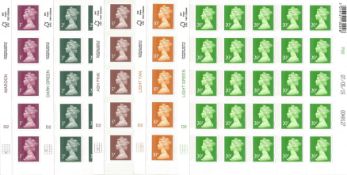 GB Mint Stamps £28+ face value Definitives, 18 x Sheet of 25, 2 x 20p, 3 x 10p, 2 x 5p, 7 x 2p, 4