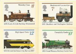 4 Mint PHQ Cards Number 12 A,B,C,D, Includes Stephenson's Locomotion, Waverley Class, Caerphilly