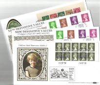 4 Benham Silk FDC with Stamps and FDI Postmarks, Includes Definitives (Limited Edition) (9 x Wilding