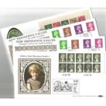 4 Benham Silk FDC with Stamps and FDI Postmarks, Includes Definitives (Limited Edition) (9 x Wilding