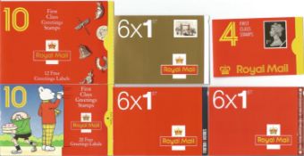GB mint Stamps £34+ face value Stamp Booklets, 3 x 6 1st Class, 2 x 10 1st Class 1 x 4 2nd Class,