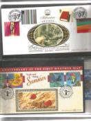 59 FDC with Stamps and various FDI Postmarks, housed in a WH Smiths First Day Cover Album, Including