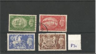 GB Used Stamps George VI Set of 4 Pictorial Stamps SG509/12 in a Hagner Block 1951. Good
