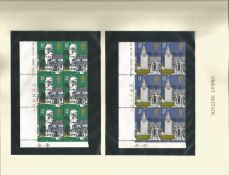 GB Mint Stamps Churches & BBC 50th Anniversary, 9 x Cylinder Block set of 6 Stamps, 12 x 3p, 6 x 4p,